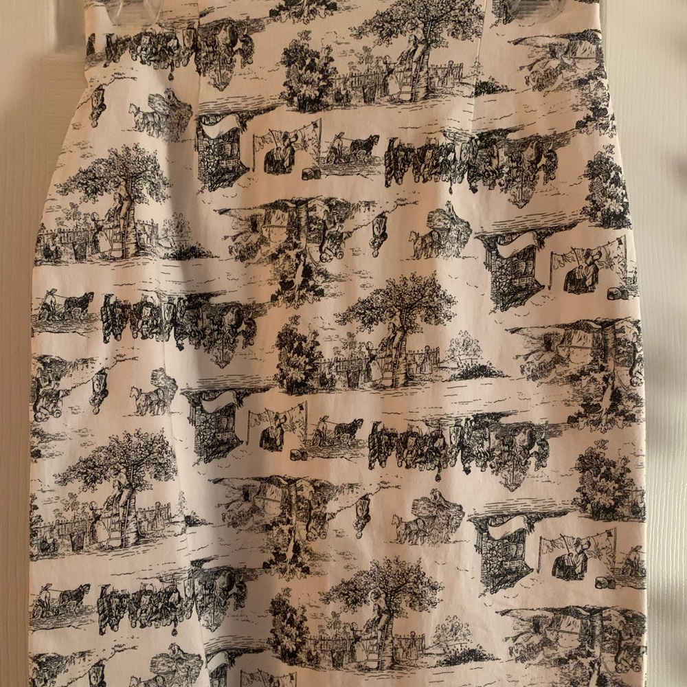 Antique print pencil skirt